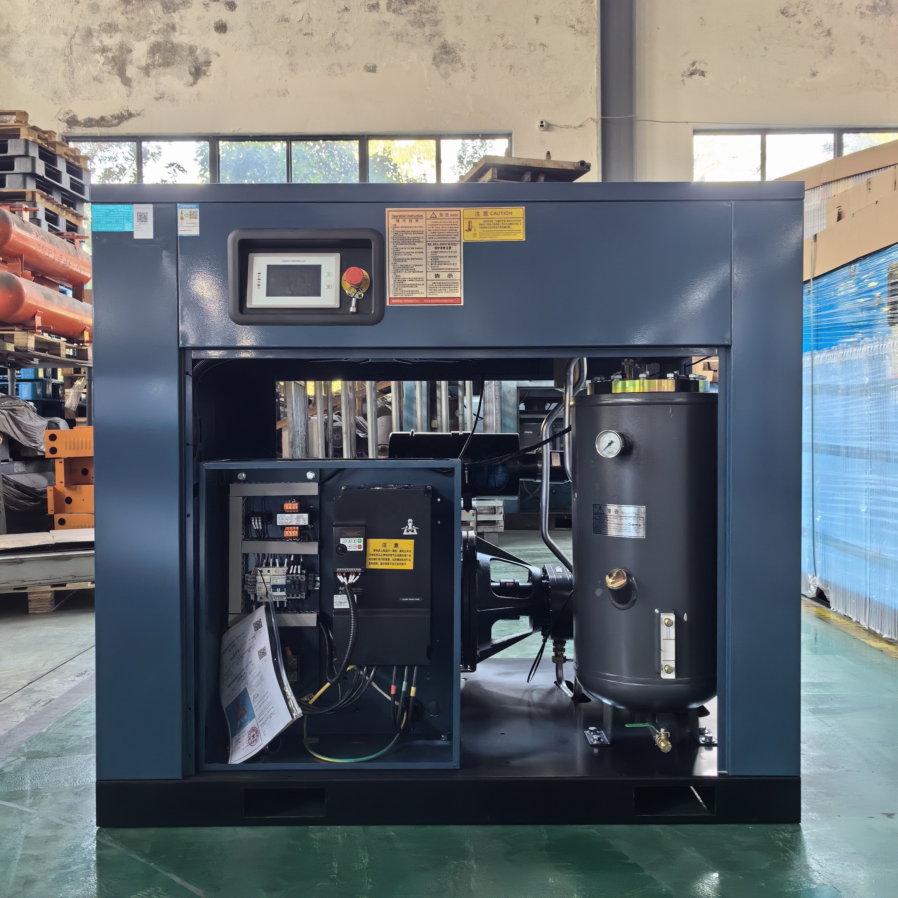 45kw VSD Series PM Motor Screw Air Compressor for Sand Blasting Kaishan BMVF45