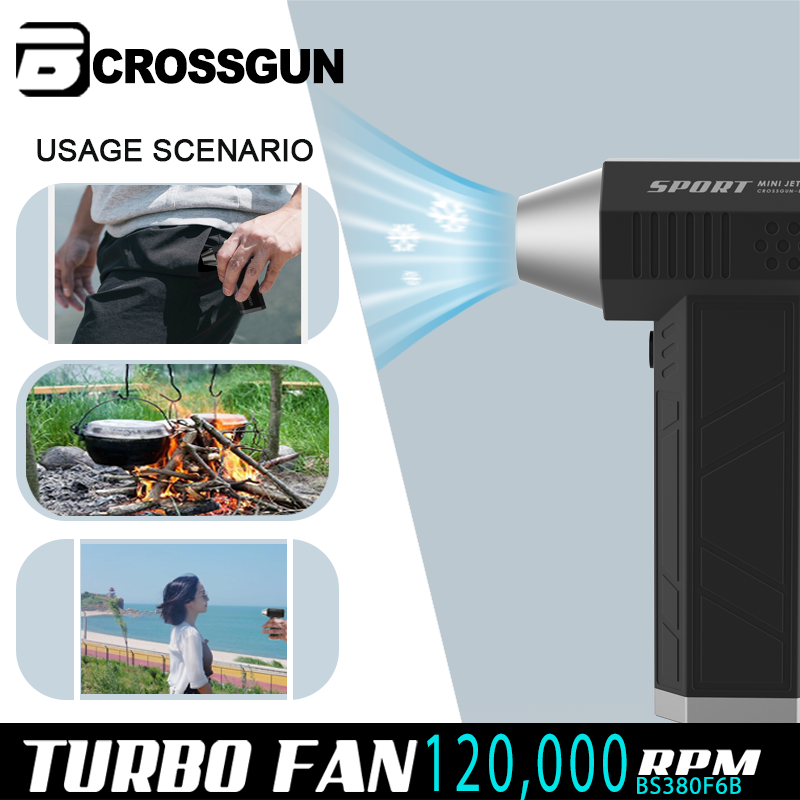 CROSSGUN 1200000RPM Mini Turbine Jet Fan Electric Industrial Air Duster Cleaner Rechargeable Handheld Ventilation Blower