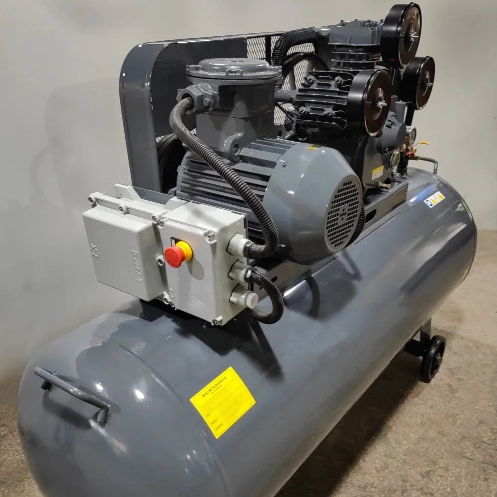 10HP 7.5KW Explosion Proof Piston air Compressor 300 Liter tank Belt Drive Anti-explosion Fully Explosion Proof
