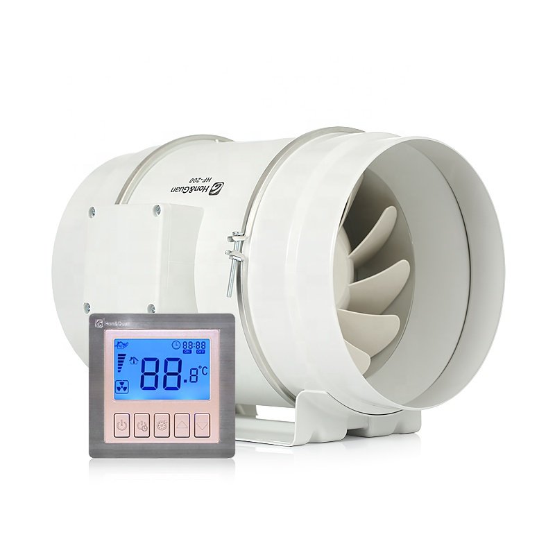 Hot Sales Smart Wired Smart Ventilation Fan Mixed-flow Exhaust Duct Fan HF-200PMZC Bathroom Kitchen Exhaustor Fan