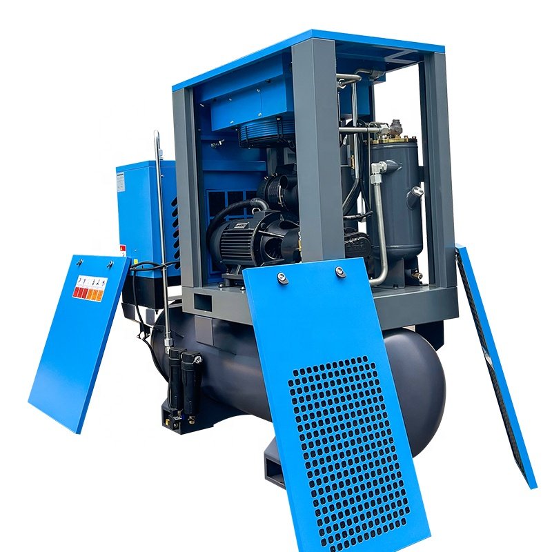 Combined All in One Industrial Screw Air Compressor with Air Dryer and Air Tank for Laser Cutting Factory Price With Tank
