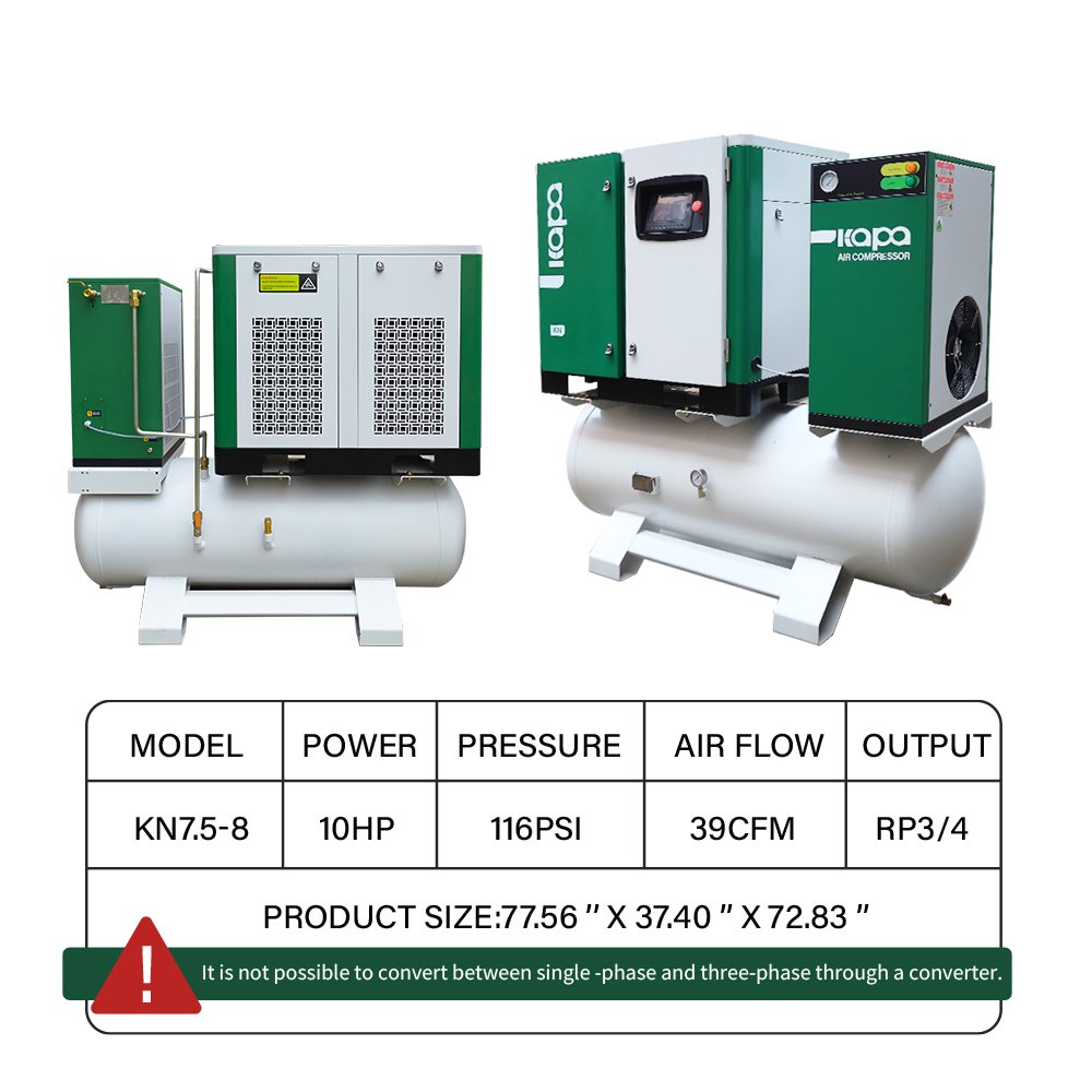 General Industrial Screw air Compressors 5.5kw/7.5kw/11kw/15kw All in One Compressor Air-compressors for Sales