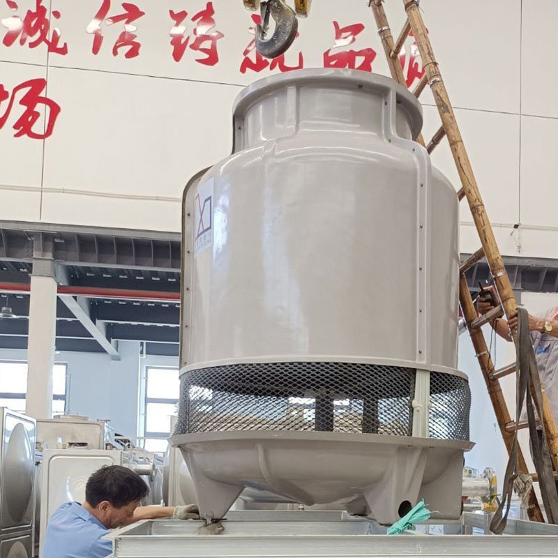 Open Industrial Water Chiller FRP Fiber Glass Round Water Cooler Cooling Tower