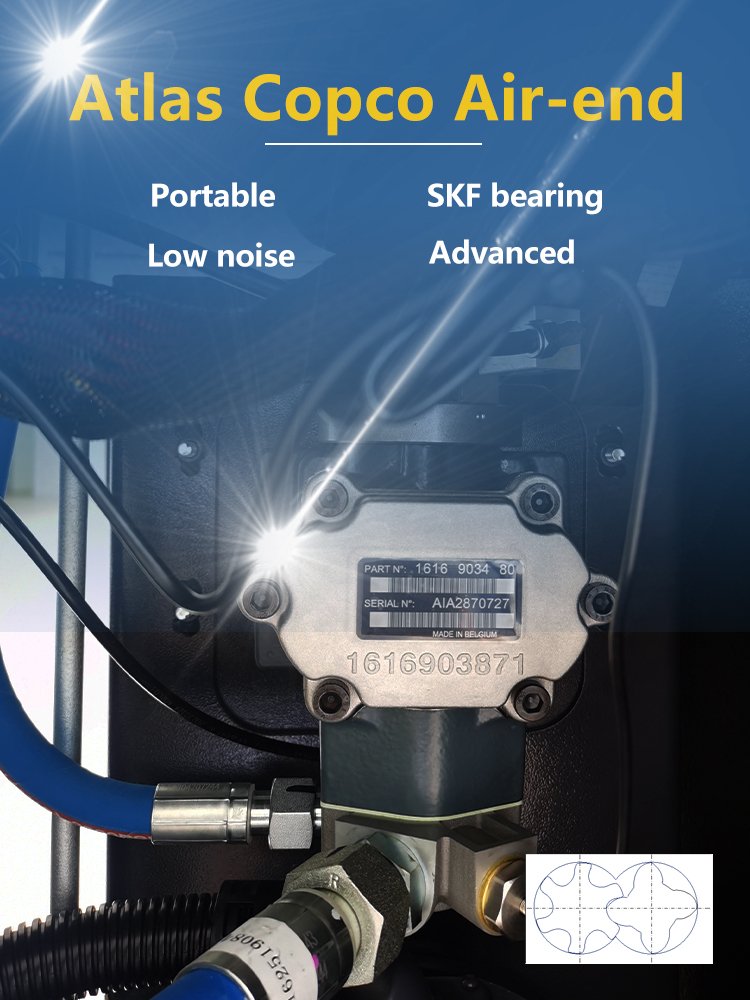 Rotary AC Silent Belt Driven air Compressor Lubricated Economic Type Compress air Screw Compressor