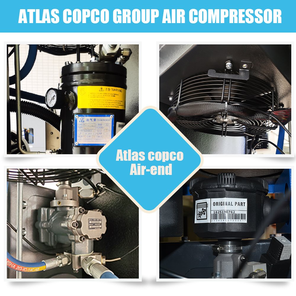 Rotary AC Silent Belt Driven air Compressor Lubricated Economic Type Compress air Screw Compressor