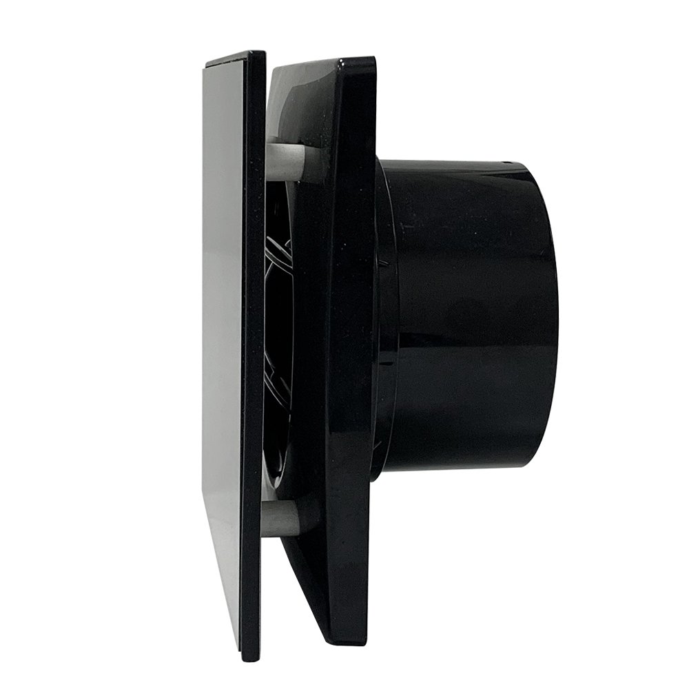 2025 New Design Black Commercial Glass Panel Kitchen Bathroom Toilet Home Window Mount Plastic Ventilation Exhaust Fan