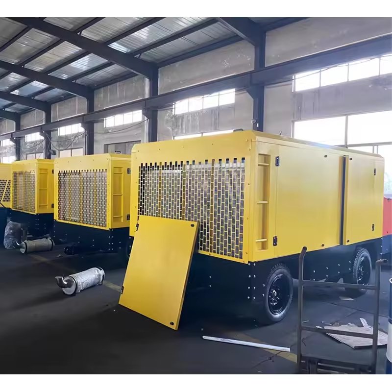 Portable Diesel Energy Rotary 185 CFM Screw Air Compressor for Construction and Mining