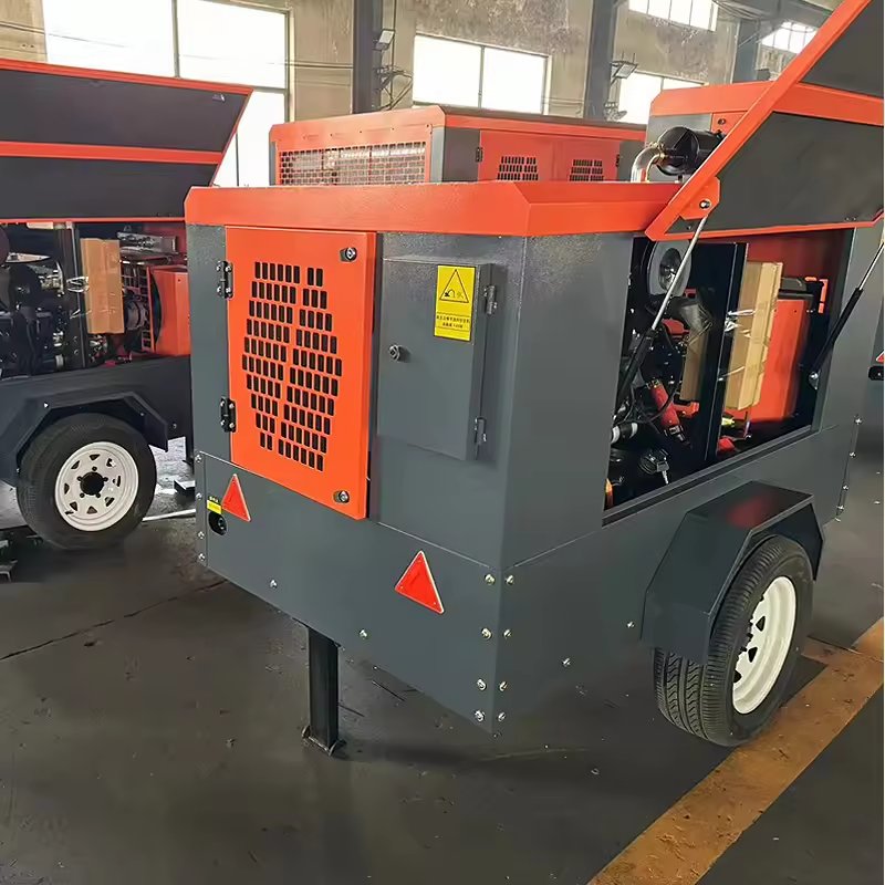 Portable Diesel Energy Rotary 185 CFM Screw Air Compressor for Construction and Mining