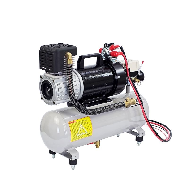 Portable 24V Air Compressor 8L Tank High Efficiency Long Duty Cycle Auto Cut Piston Oil-Free Industrial Weatherproof Compressor