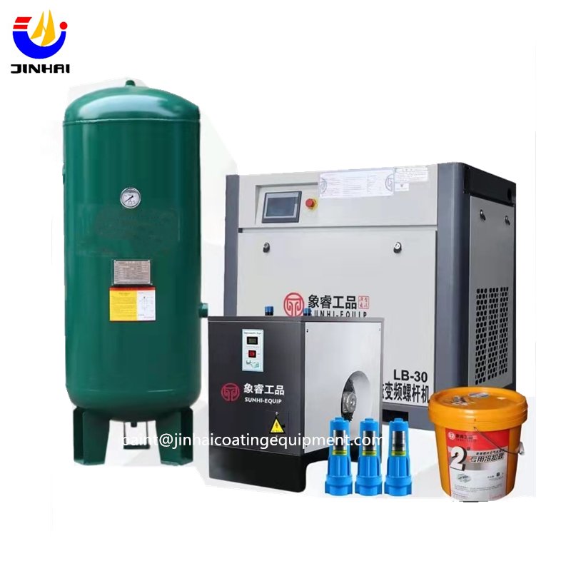 Industrial IP54 Explosion Proof Motor Fix Speed and VSD Inverter PM Rotary Screw Air Compressor with Frezze Dryer & Air tank