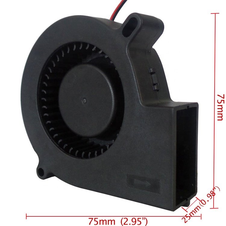 Factory 7525 3 Inch Cooling Fan 75x75x25mm Mini Centrifugal Dc Turbine 12v 24v Blower Snail 75mm Fan for air Purifier