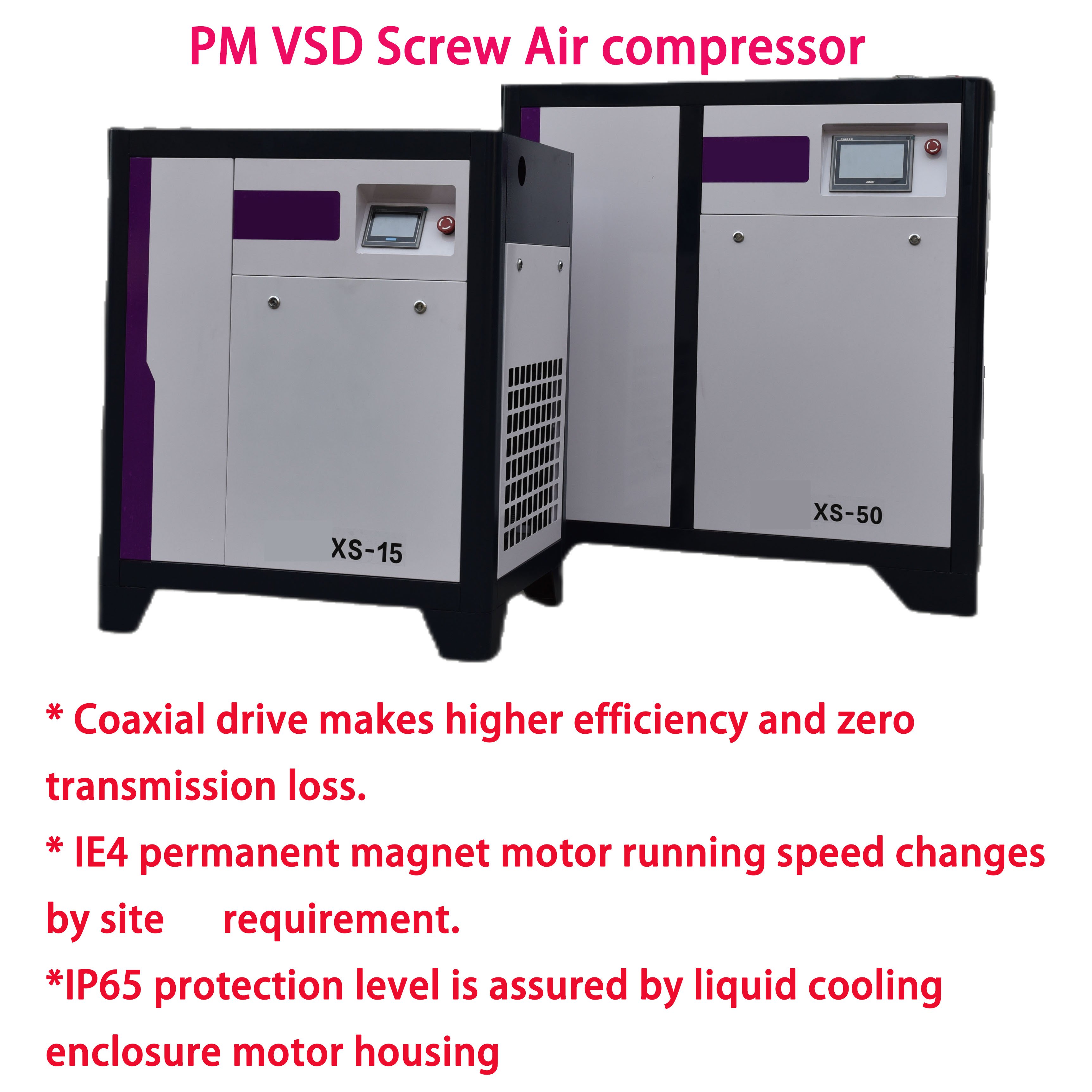 50% Energy Saving Quality 37kw 50hp Permanent Magnet Synchronous VSD IE4 Motor Jaguar Industrial Screw Air Compressor