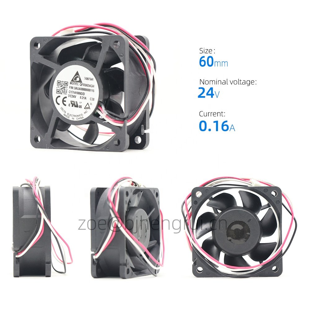 Delta QFR0624GH QFR0624GHC38 3AUA0000088115 24V DC 0.21A 5000RPM Ball Bearing Axial Cooling Fan for ABB ACS880 Inverter Fan