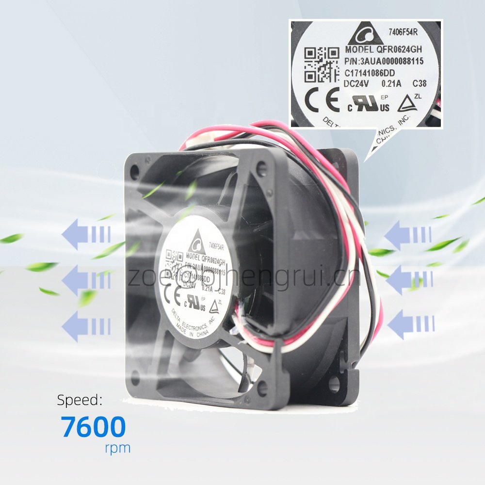 Delta QFR0624GH QFR0624GHC38 3AUA0000088115 24V DC 0.21A 5000RPM Ball Bearing Axial Cooling Fan for ABB ACS880 Inverter Fan