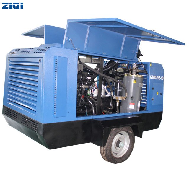 Most Popular High Capacity 92KW Flexibility Direct Drive Mobile Portable diesel Screw air Compressors for Drilling Rig
