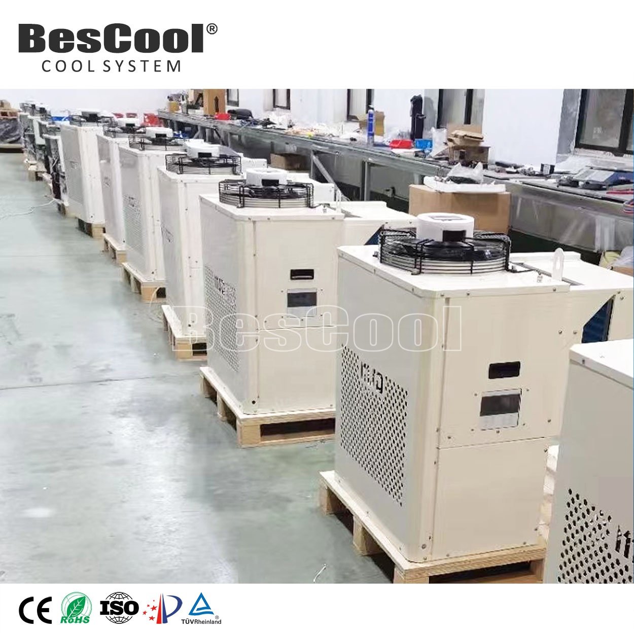 Bescool Mitsubishi Monoblock Unit 1-4HP Energy Saving Wall-Mounted Air Cooler for Supermarkets