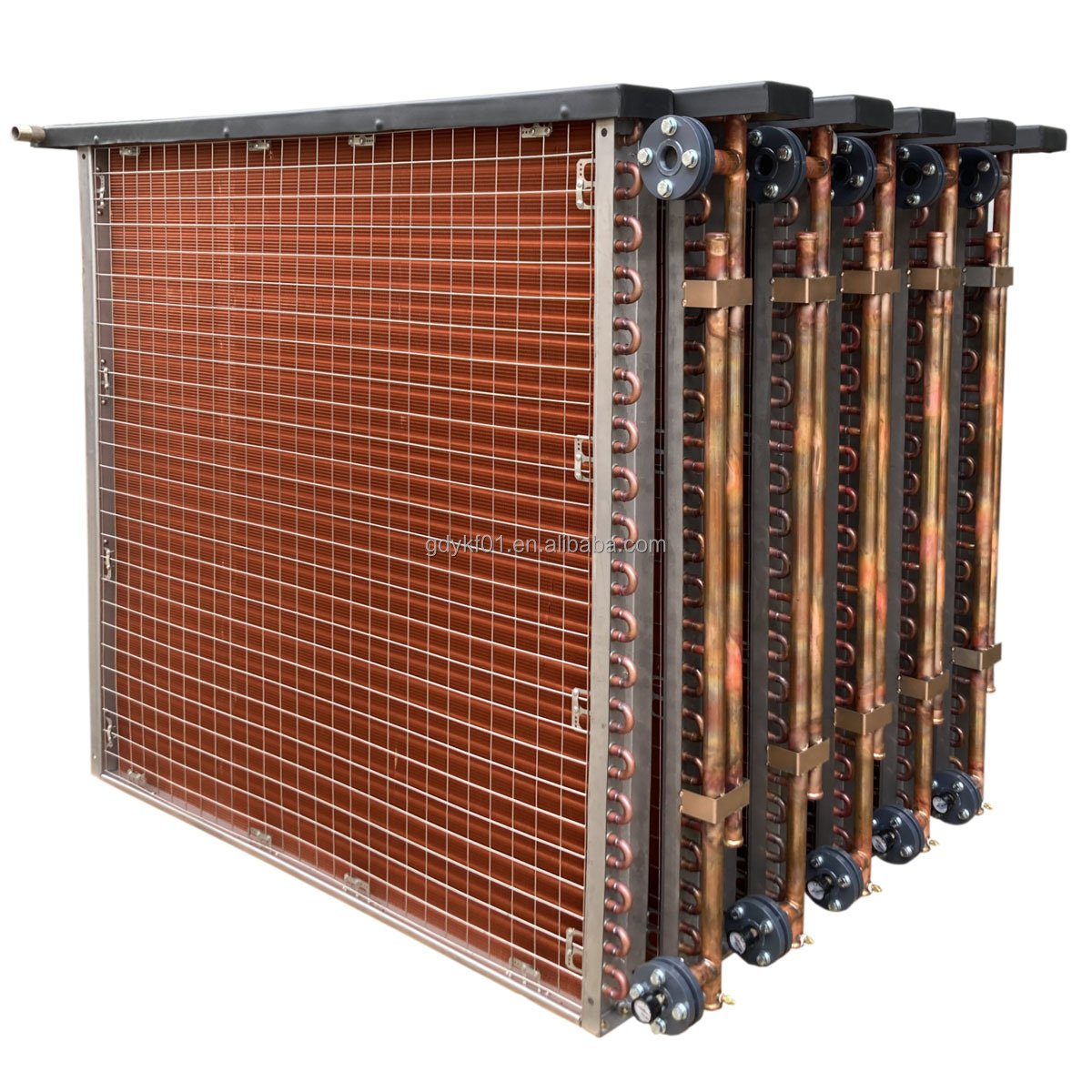 YKF Copper Condenser with Finned Tube for Air Conditioning Unit's Refrigeration & Heat Exchange