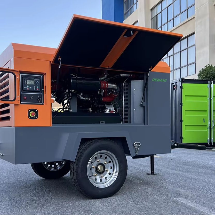 10 Bar Screw Diesel Driven Mobile Air Compressor for Mining