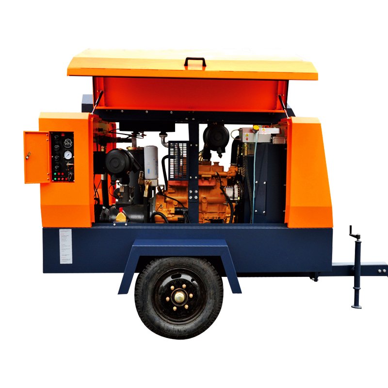 Small Mobile High Efficiency 13bar 73.5kw 195cfm Portable air Compressor diesel Mobile Compressor