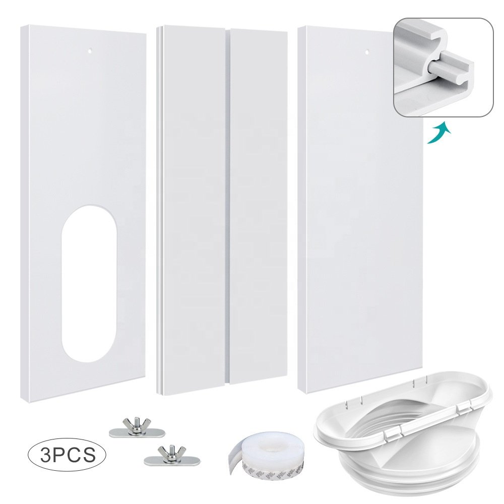Adjustable AC Sealing Plates for Outside Units Waterproof Dustproof Air Conditioning Unit Portable Air Conditioner Window Kit