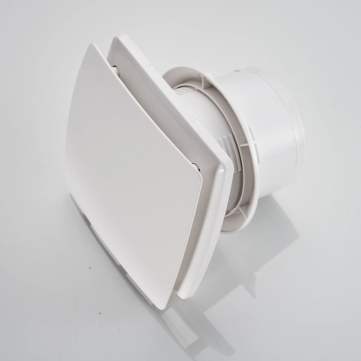 4 Inch Exhaust Fan Plastic with Check Valve Square Wall Mounted Window Bathroom Kitchen Ventilation Fan