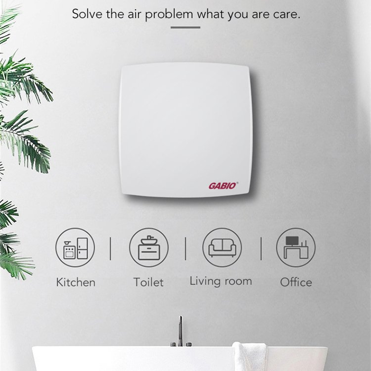 4 Inch Exhaust Fan Plastic with Check Valve Square Wall Mounted Window Bathroom Kitchen Ventilation Fan