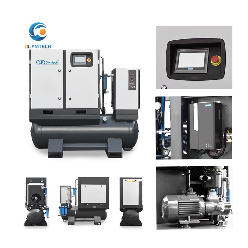 Olymtech 7.5kw PM VSD Rotary Screw Air Compressor 15kw 4-in-1 Industrial Air Compressor 11kw 8Bar 10 Bar Air Compressor
