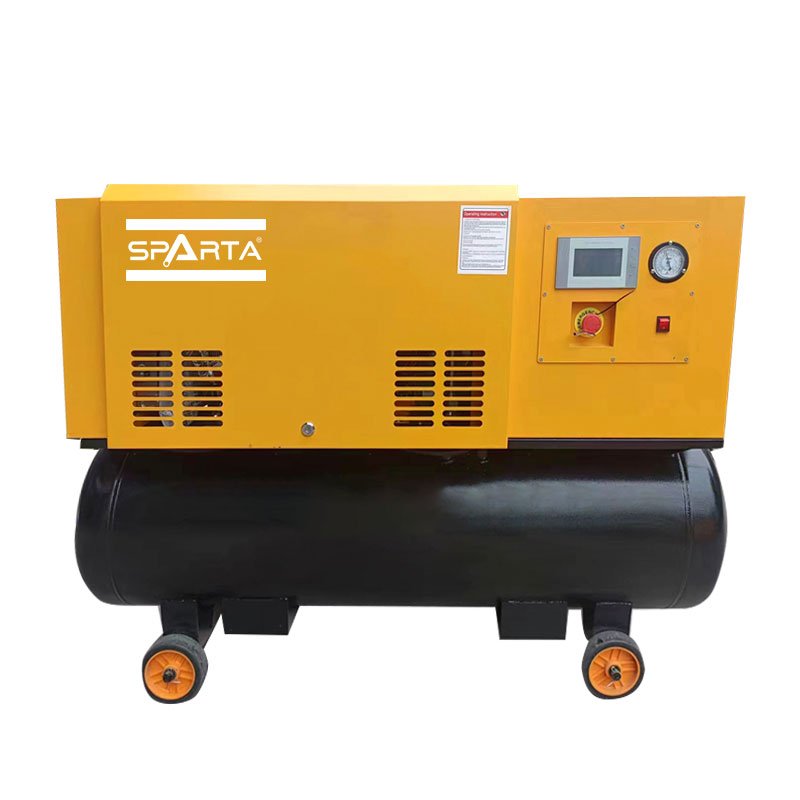 Industrial 380V 15kw Engineering Mobile Rotary Screw Air Compressor with 380 Liters Tank