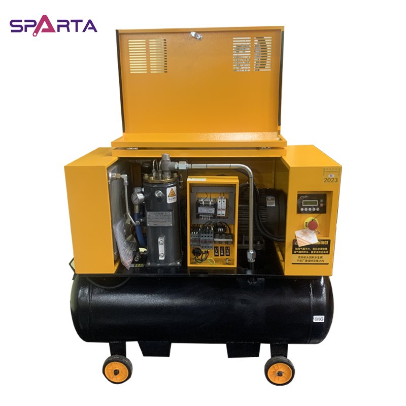 Industrial 380V 15kw Engineering Mobile Rotary Screw Air Compressor with 380 Liters Tank