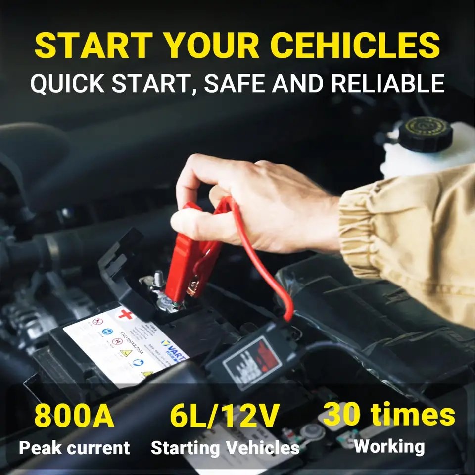 Portable Multifunctional 12V 10000mAh Car Jump Starter 5 in 1 Combo Kit With air Compressor Vacuum Cleaner Flashlight Power Bank