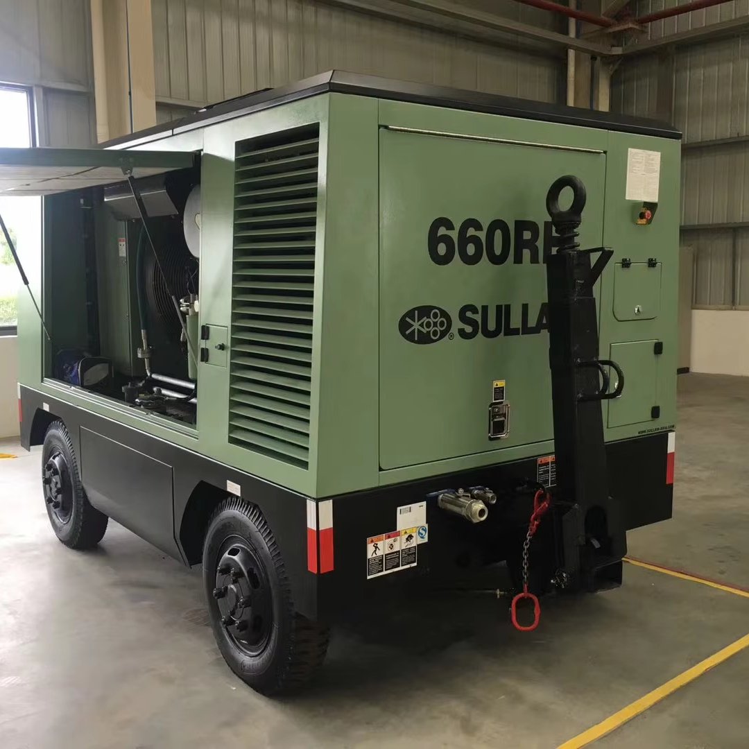 Sullair 600RH Diesel Portable Rotary Lubricated Screw Air Compressor 600cfm 17m³min 250psig 17bar