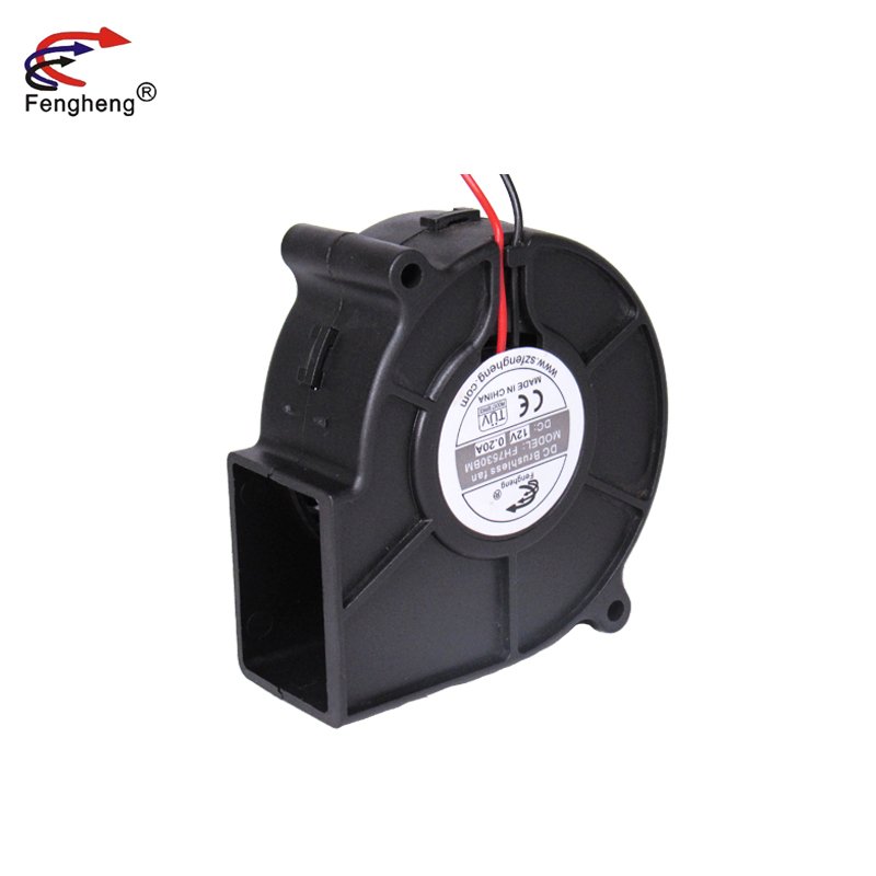 China Factory Ventilation Blower Fan 7530 75x75x30mm 12v 24v PWM 2Pin Centrifugal Turbo Fan Blower for Advertising Machine