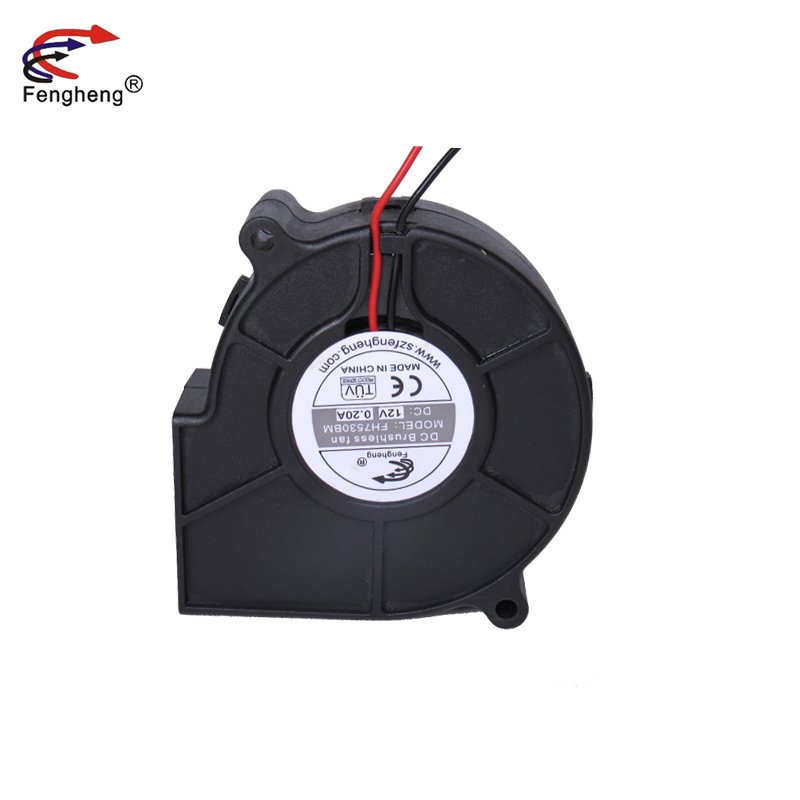 China Factory Ventilation Blower Fan 7530 75x75x30mm 12v 24v PWM 2Pin Centrifugal Turbo Fan Blower for Advertising Machine