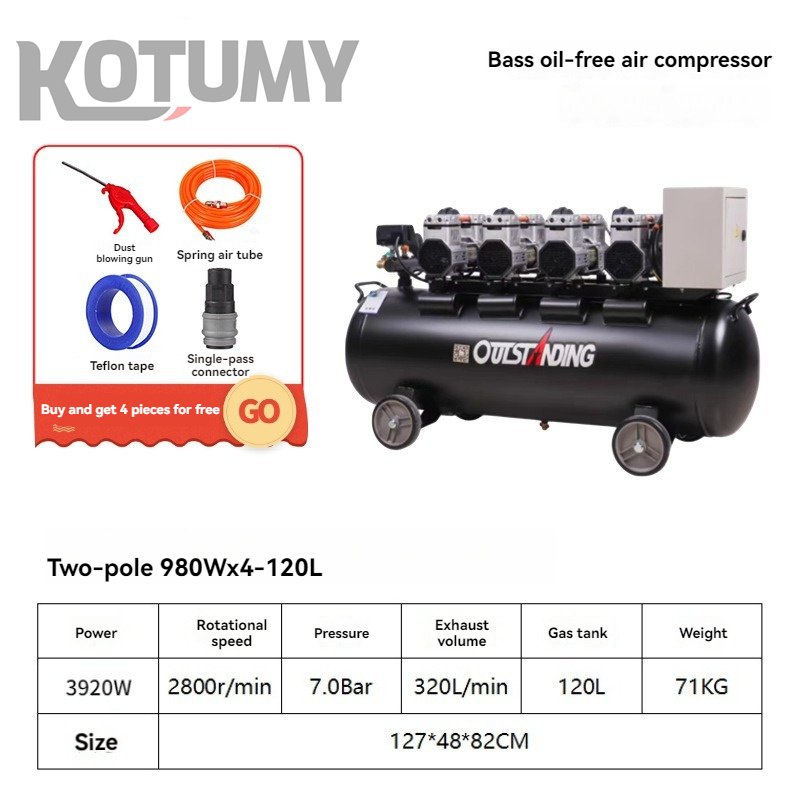 Portable Oil Free Silent Oilless Air Compressor