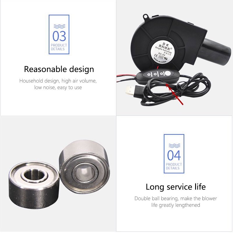 Blower Fan for Cooking Use Oil Portable 9733 Air Blower With Speed Control Outdoor BBQ Blower Fan