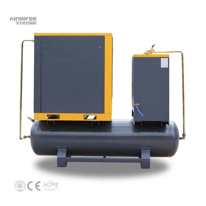High Efficiency Electric Energy Saving Variable Frequency 3phase 7.5kw 10hp Silent Air-compressor Screw Air Compressor 300 Ltr
