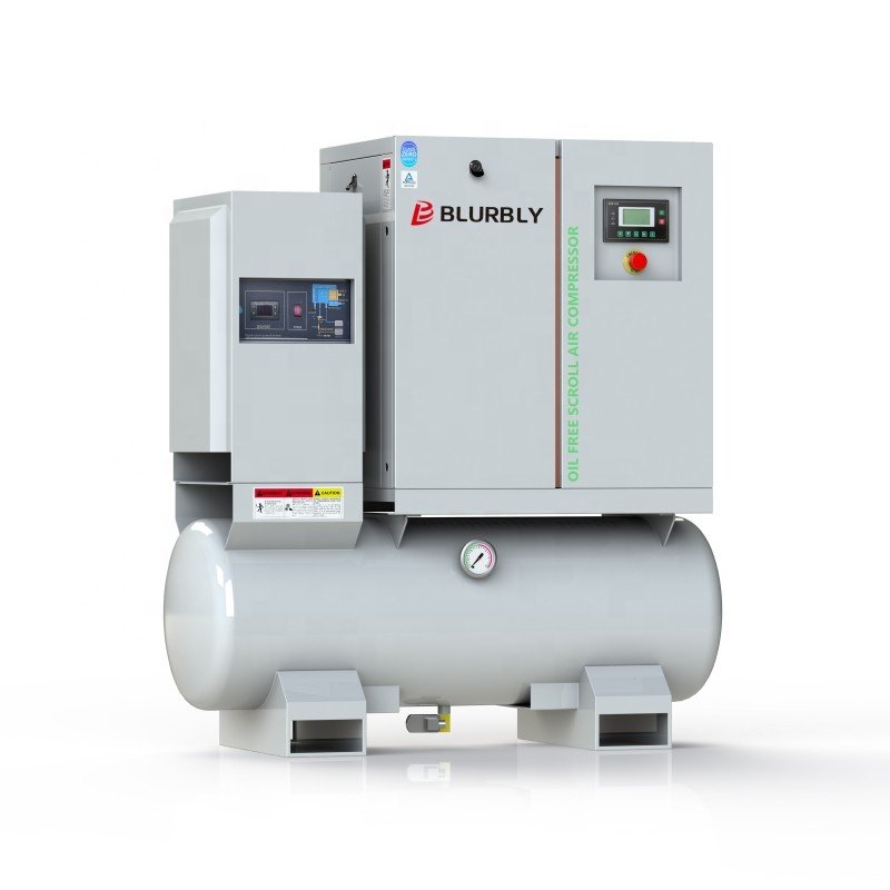 2 in 1 Permanent magnet synchronous 8 bar small industry scroll air compressor (with air storage tank)