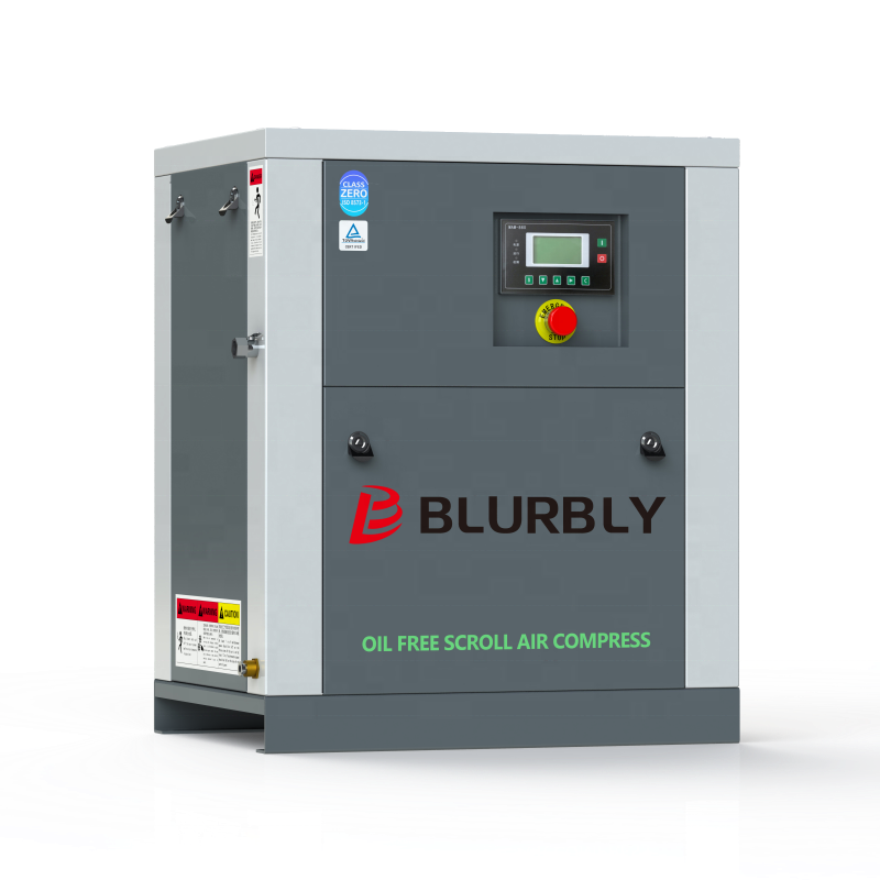 2 in 1 Permanent magnet synchronous 8 bar small industry scroll air compressor (with air storage tank)
