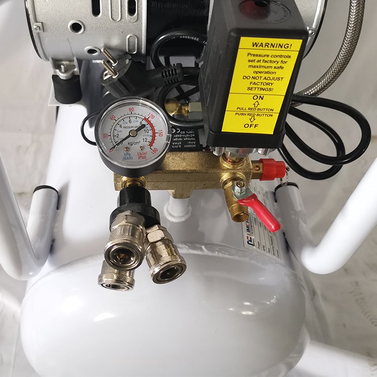 High Quality Low Noise Mini Silent Double Cylinder Portable Oilfree air Compressor 550W/0.75HP-50L