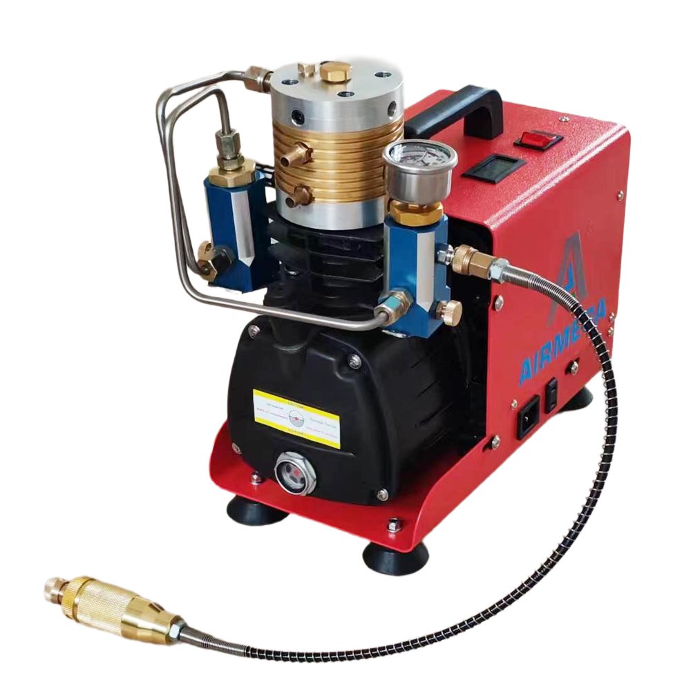 GC02 Red Electrical Compressor with 2 Air Condensers High Pressure 30MPA 300bar 4500psi Electric Pump
