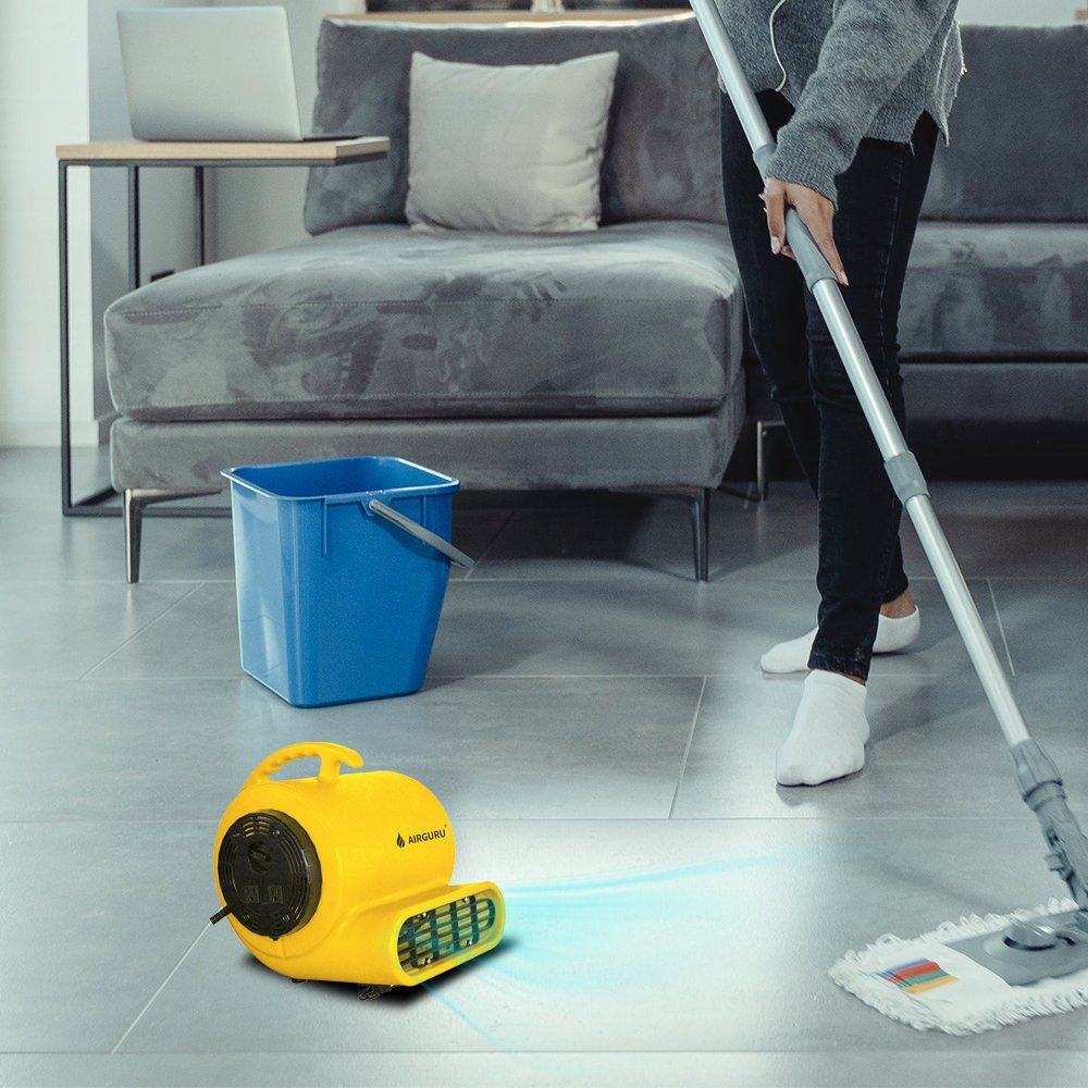 Airguru 3-Speed Axial air Mover 1/5HP Fan Blower Ventilation Home Carpet Blower Portable Janitoral Dryers