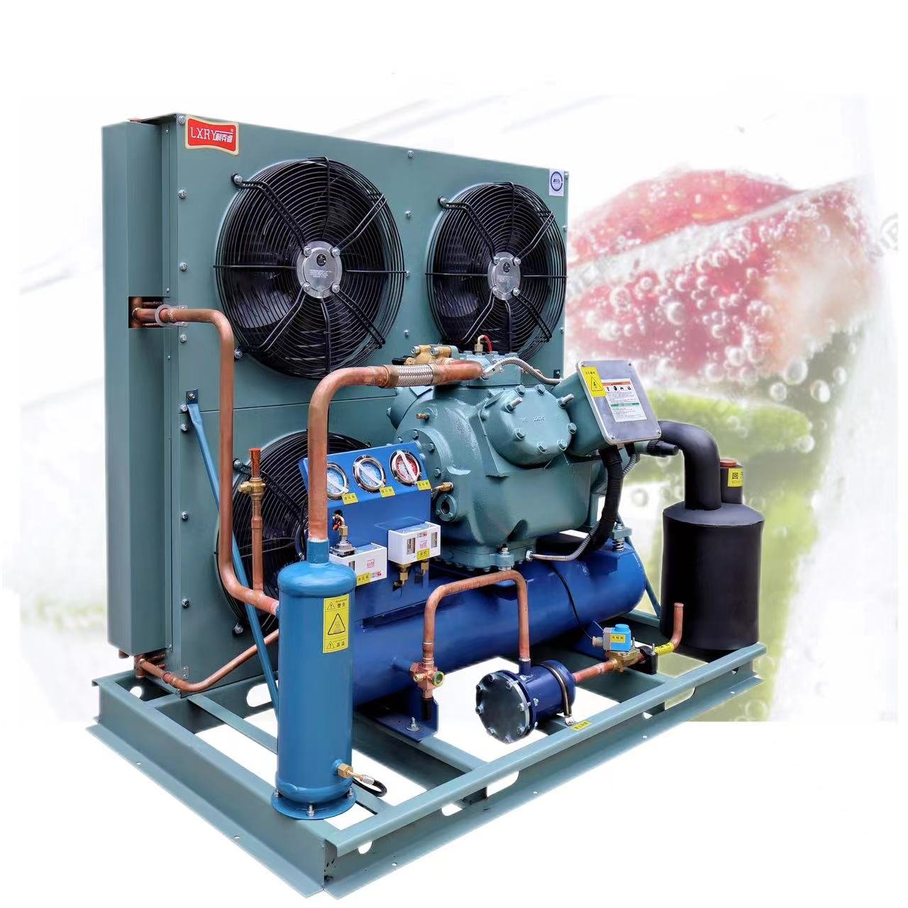 Energy Saving High Quality Open Type Piston Air-cooled Unit Ac/dc air Cooler Condensing Unit Refrigeration for Butchery