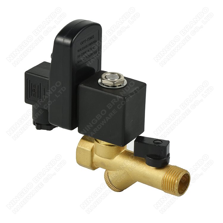 Air Compressor Auto Drain Valve Automatic Timer Condensate Water Drain Solenoid Valve COMBO OPT-B 24V 110V 115V 220V 230V 1/2''