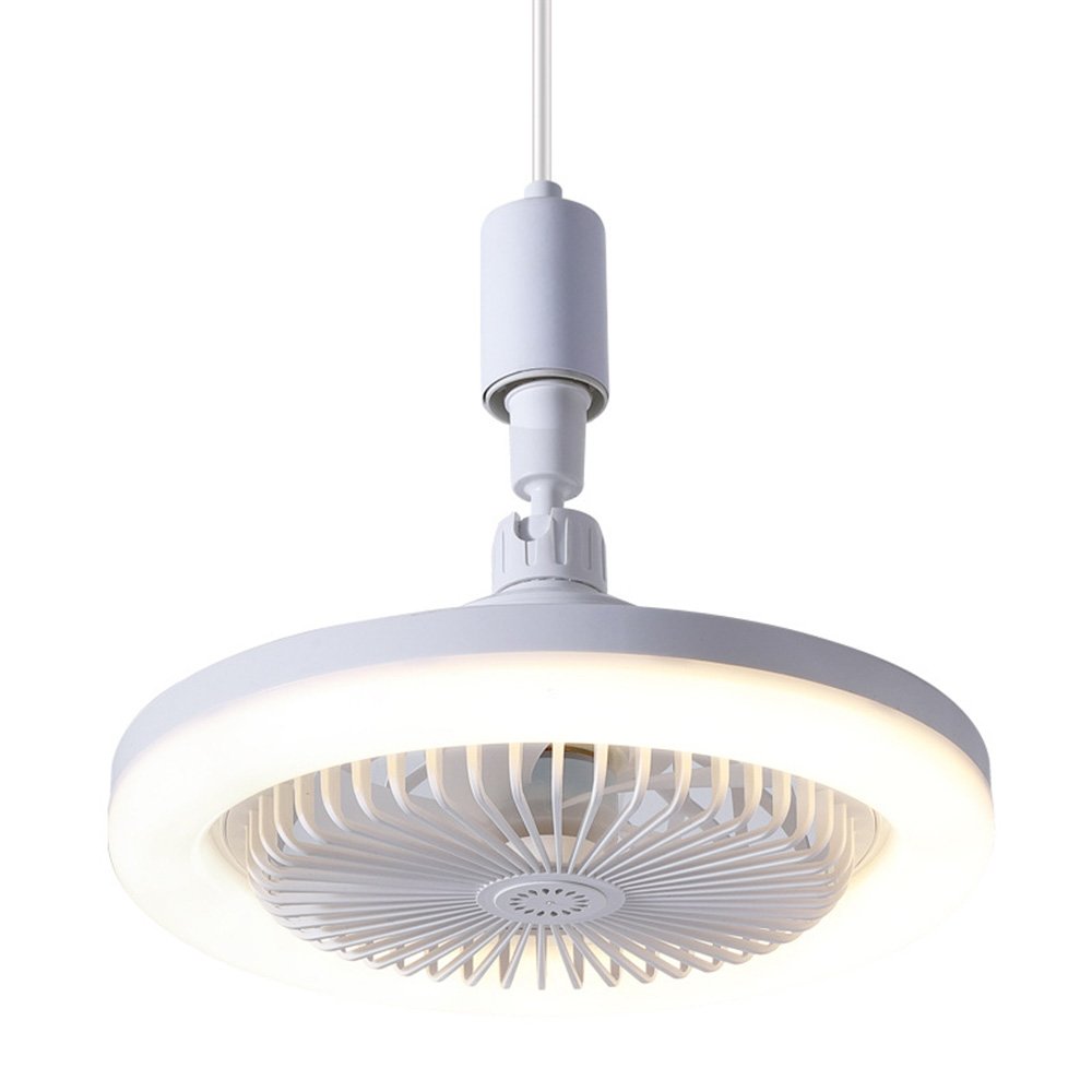 LED fan light E27 screw fan chandelier integrated bedroom living room restaurant energy saving study ceiling fan light