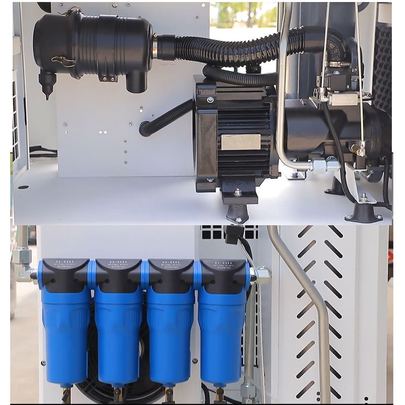 4 in 1 Type 7.5kw 8bar/12bar/16bar Permanent Magnet Rotary Screw Air Compressor for Laser Cutting IP54/IP23