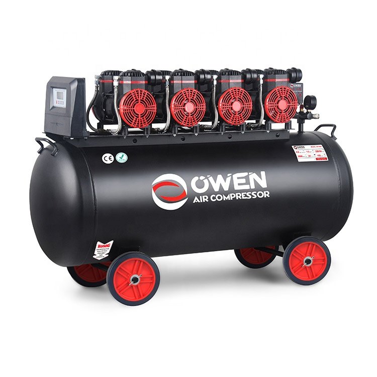 Oil Free 6Kw 8Bar/115Psi Dental 200 Liter Tank Car Mute Mini Fast Gas Release Time Oil-Free Air Compressor