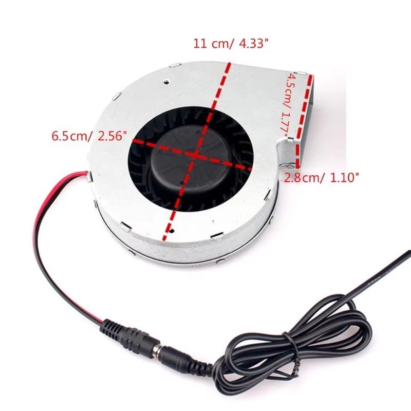 K1KA Black Brushless Cooling Blower Fan Outdoor BBQ Oven Brushless Cooler Turbo Blower Fan 25W Brushless Cooling Fan