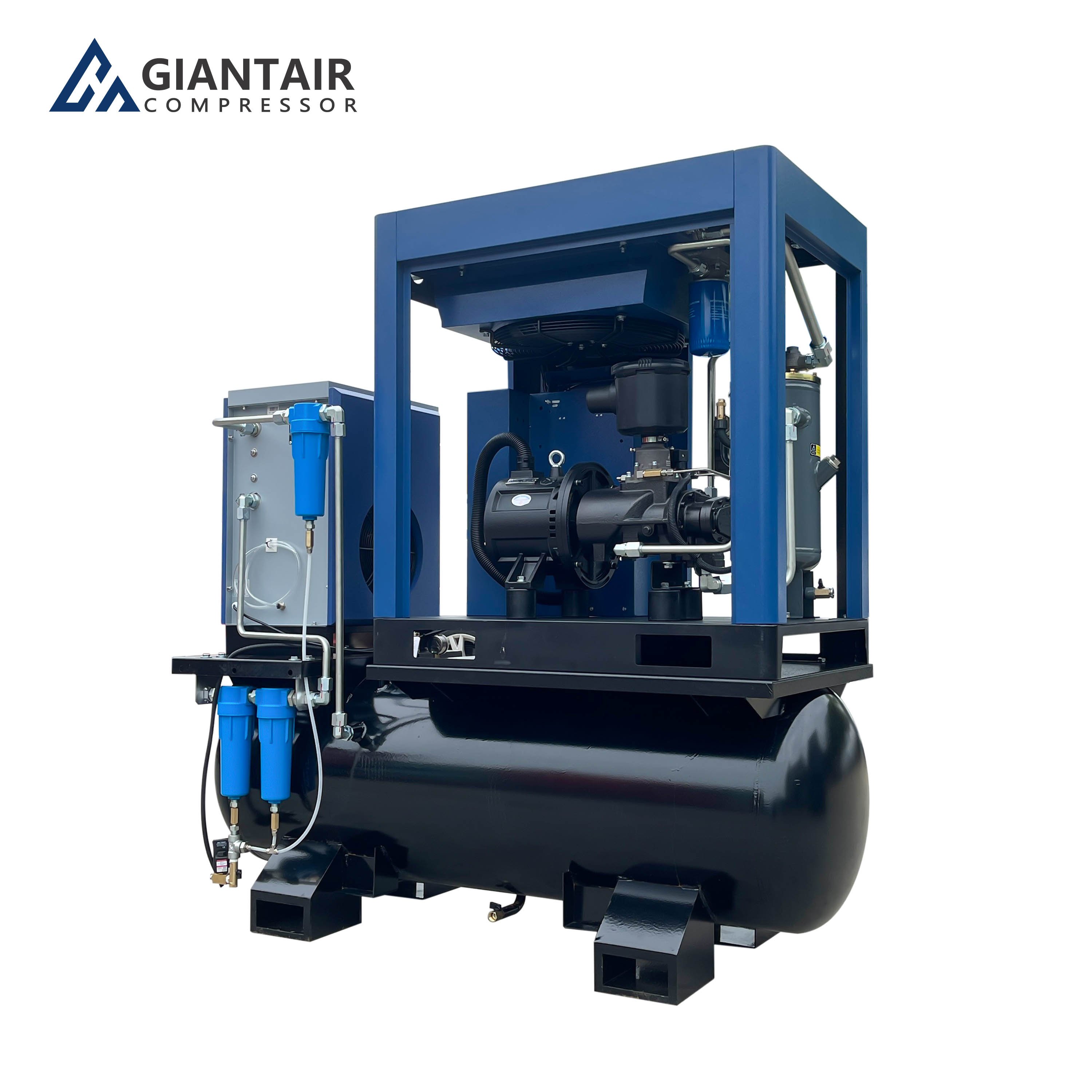 18.5 kw 18.6kw Single Phase Screw Air Compressor 50hz 60hz Single Phase Portable Industrial Air-compressor with Air Tank