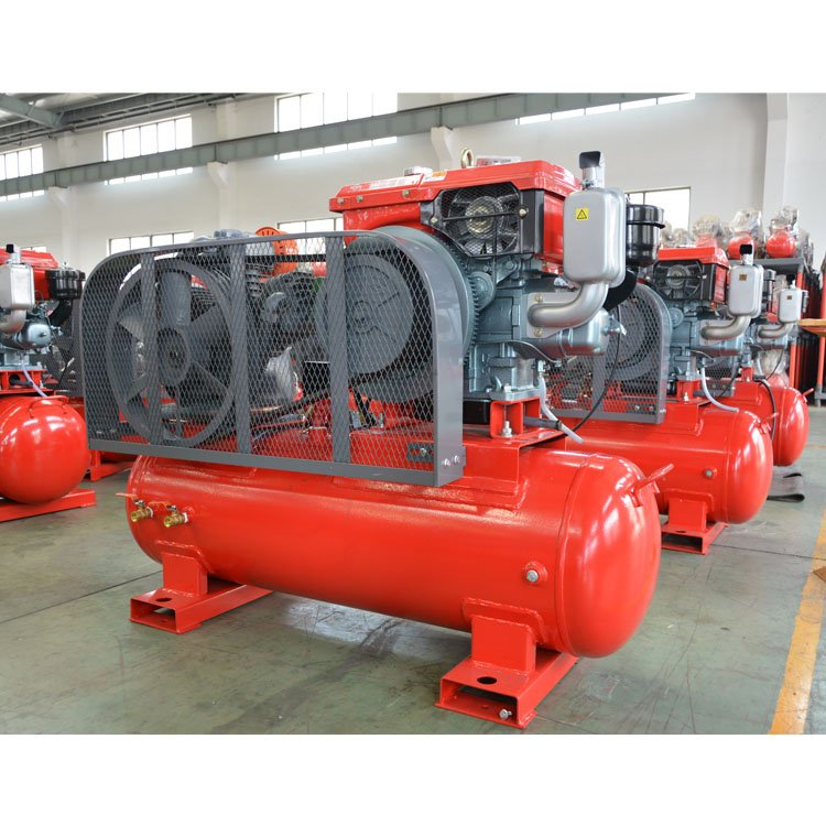 4 Cylinder air Compressor 8bar 7.5KW Portable diesel Piston air Compressor Pcp air Compressor