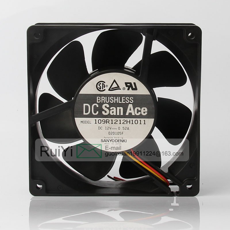 Sanyo 24V 48V DC12V 0.52A EC AC 120x120x38mm 12cm12038 Server Chassis Axial Flow Brushless Ventilation 109R1212H1011 Cooling Fan